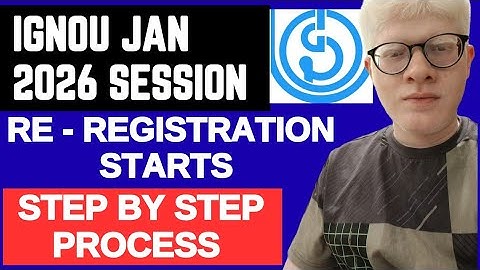 🤯 IGNOU RE REGISTRATION STARTS JANUARY 2026 SESSION STEP BY STEP FULL PROCESS | IGNOU JAN 2026