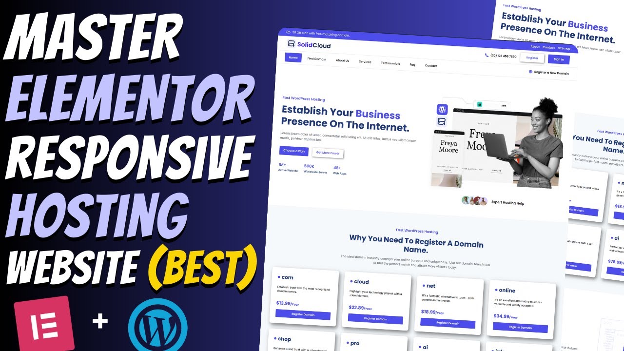 😍Master ELEMENTOR: Build a Responsive WEB HOSTING WEBSITE from Scratch ...