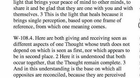 A Course In Miracles Workbook Lesson 108