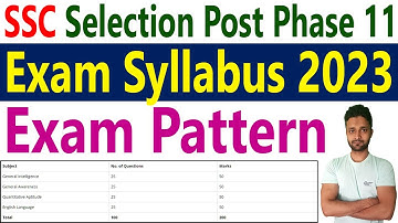 SSC Selection Post Phase 11 Syllabus 2023 Pdf Download Exam Pattern for 10th, 12th, Graduation Level