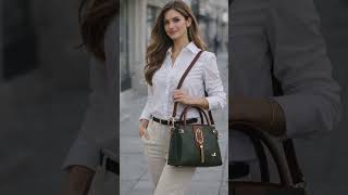 MutluHan Faux Leather Satchel Crossbody Bag Structured Top Handle Zip Top Design  #fashion #shopping