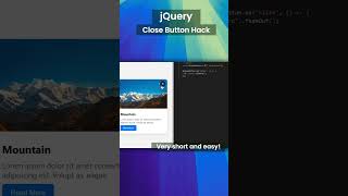 jQuery Smooth Close Button #coding #html #css #frontend #webdevelopment #webdesign #js #jquery