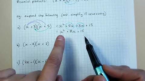 Expanding binomial products: one method