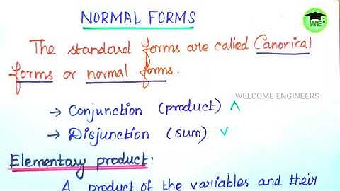 Normal Forms Introduction- Discrete Mathematics/ Elementary Sum & Elementary Product Definition[DM]