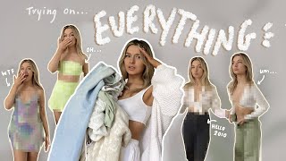 TRYING ON EVERYTHING I OWN *massive closet clean out & declutter*