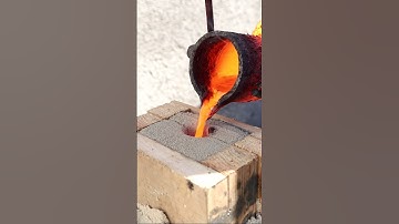 Melting Copper Wire into Axe - Bronze Casting