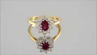 18ct Gold 1/2ct Diamond And Ruby Cluster Ring - D3302