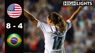 USA vs Brazil 8 - 4 All Goals & Highlights | Last 2 Games | 2017 & 2018 Tournament of Nations