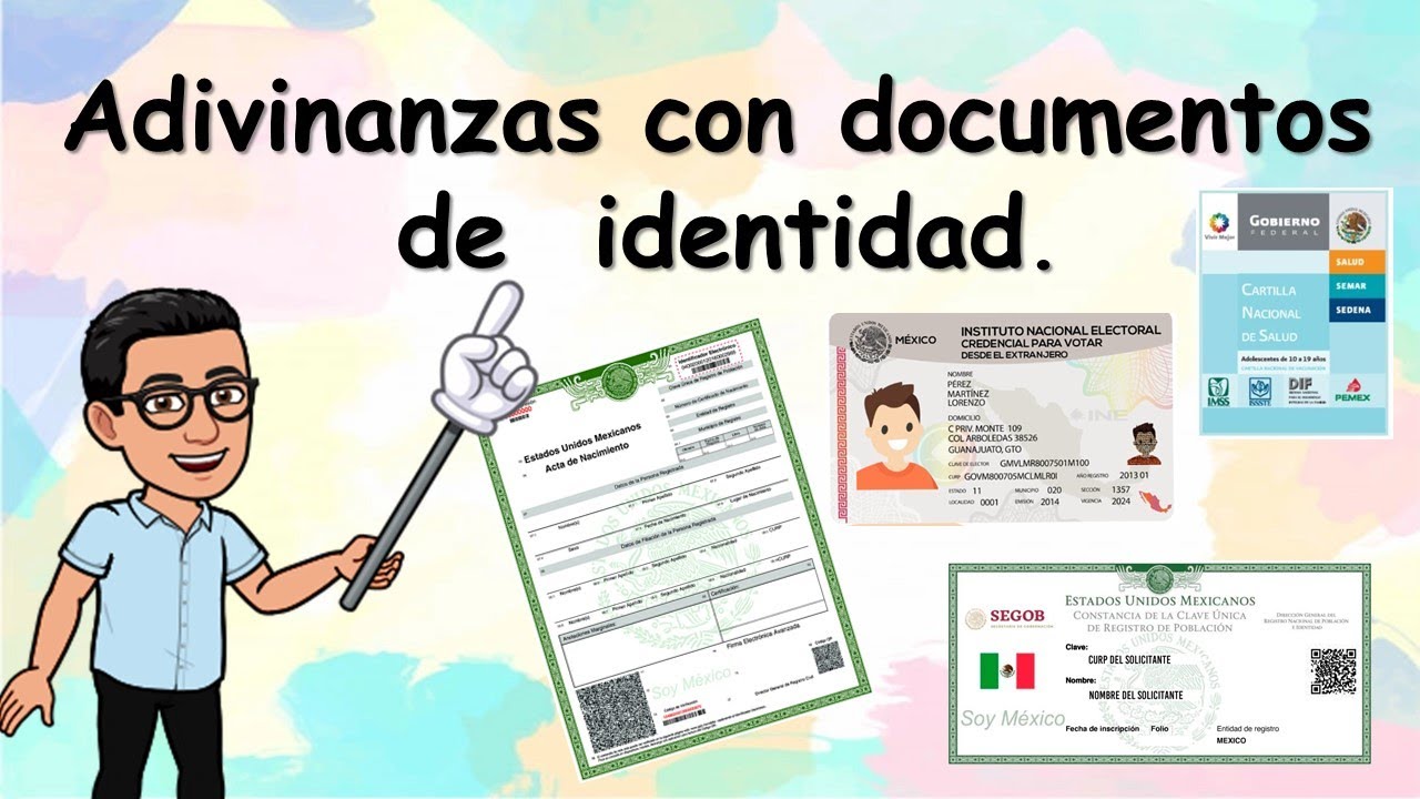 Adivinanzas/ Documentos que nos dan identidad/ Español 3°