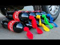 Experimento Rueda De Coche VS Coca Cola Con Globos Aplastando Cosas Crujientes Con El Coche
