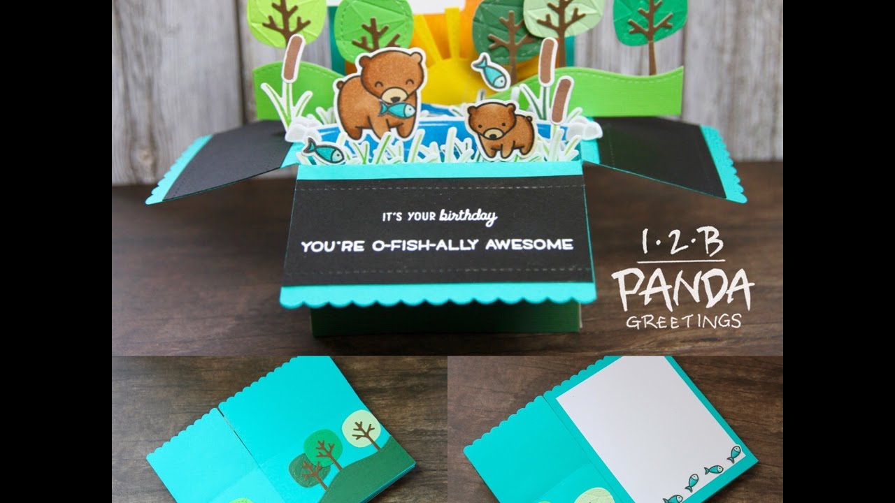 Lawn Fawn Dad and Me Birthday Box Pop Up Card - YouTube