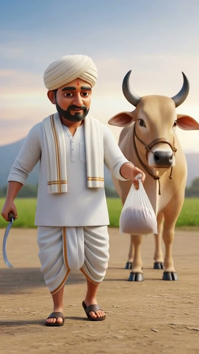 ai caw and man story video cute caw 🐄🚶ai video in gossip video catun ai video