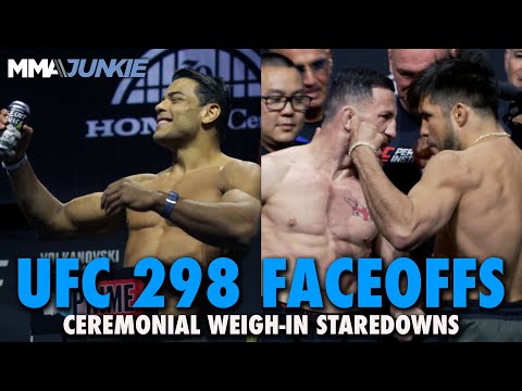 UFC 298 Full Fight Card Faceoffs | Ceremonial Weigh-Ins | MMA Junkie