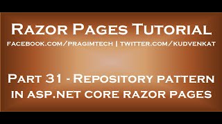 Repository pattern in asp net core razor pages