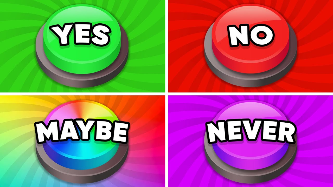 Choose One Button - YES or NO or MAYBE or NEVER! 🤔❓✅ Quiz Unicorn