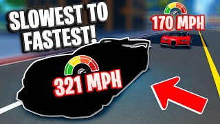 Fastest BUGATTI To Slowest BUGATTI In Vehicle Legends Roblox!