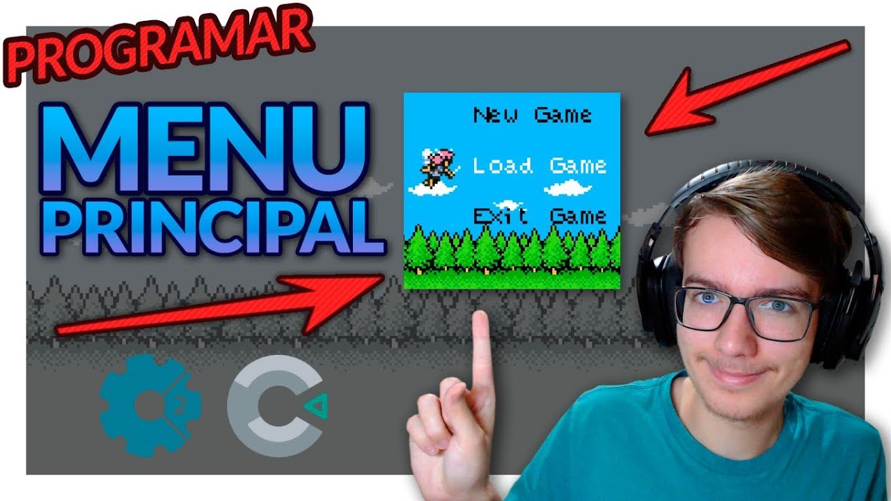 Construct 2 - Criando Jogo de Plataforma - Contra (NES) Konami -  Programando a Tela do Menu 