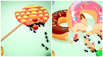 IDLE ANTS GAMEPLAY - ANT EATING OBJECTS VIDEO / PART 4
