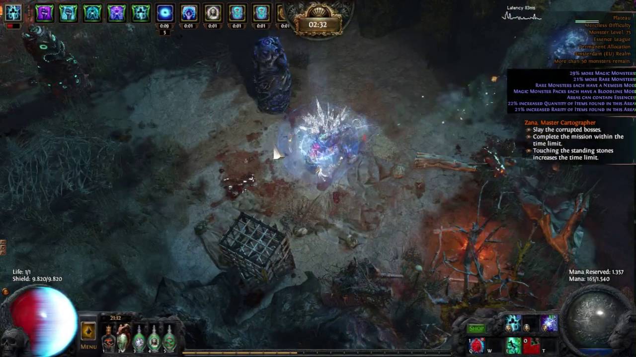 Path of Exile 2.4 selfcast spark plateau zana voidwalker version.