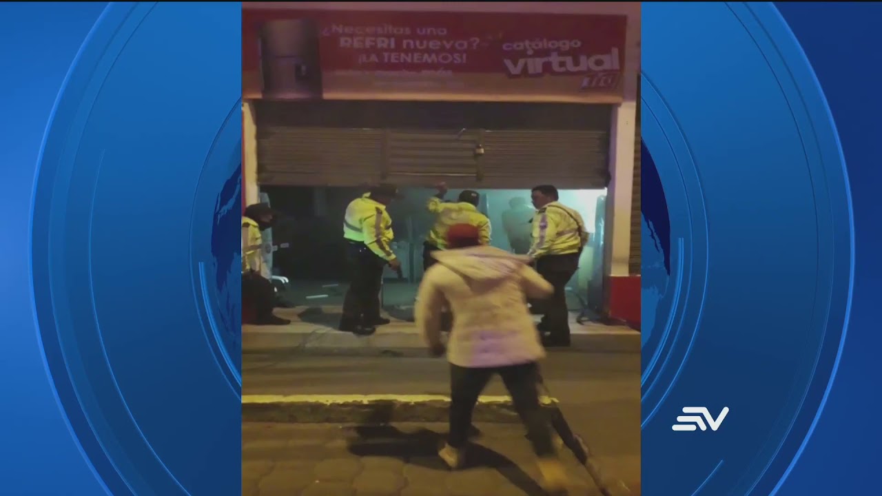 4 sujetos explotaron y robaron un cajero automático en un local de Machachi