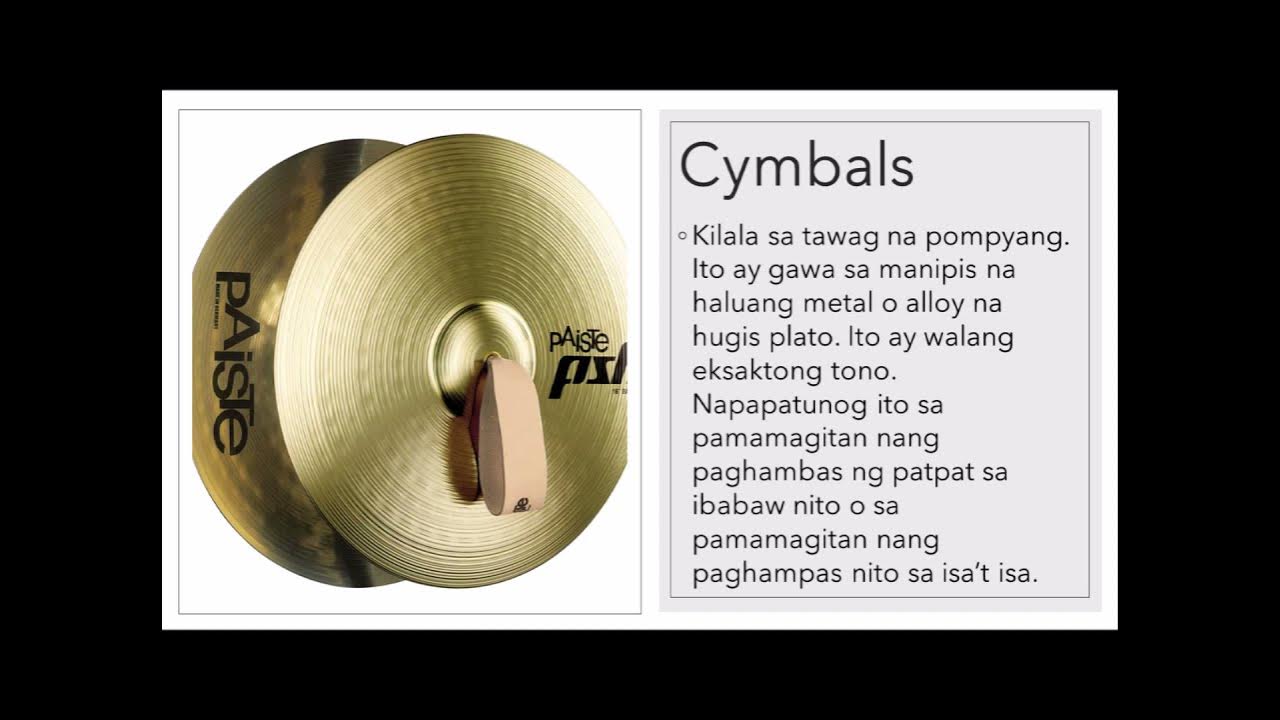 MAPEH 5 Music Mga Instrumentong Bumubuo sa Pangkat ng Rondalya Drum and