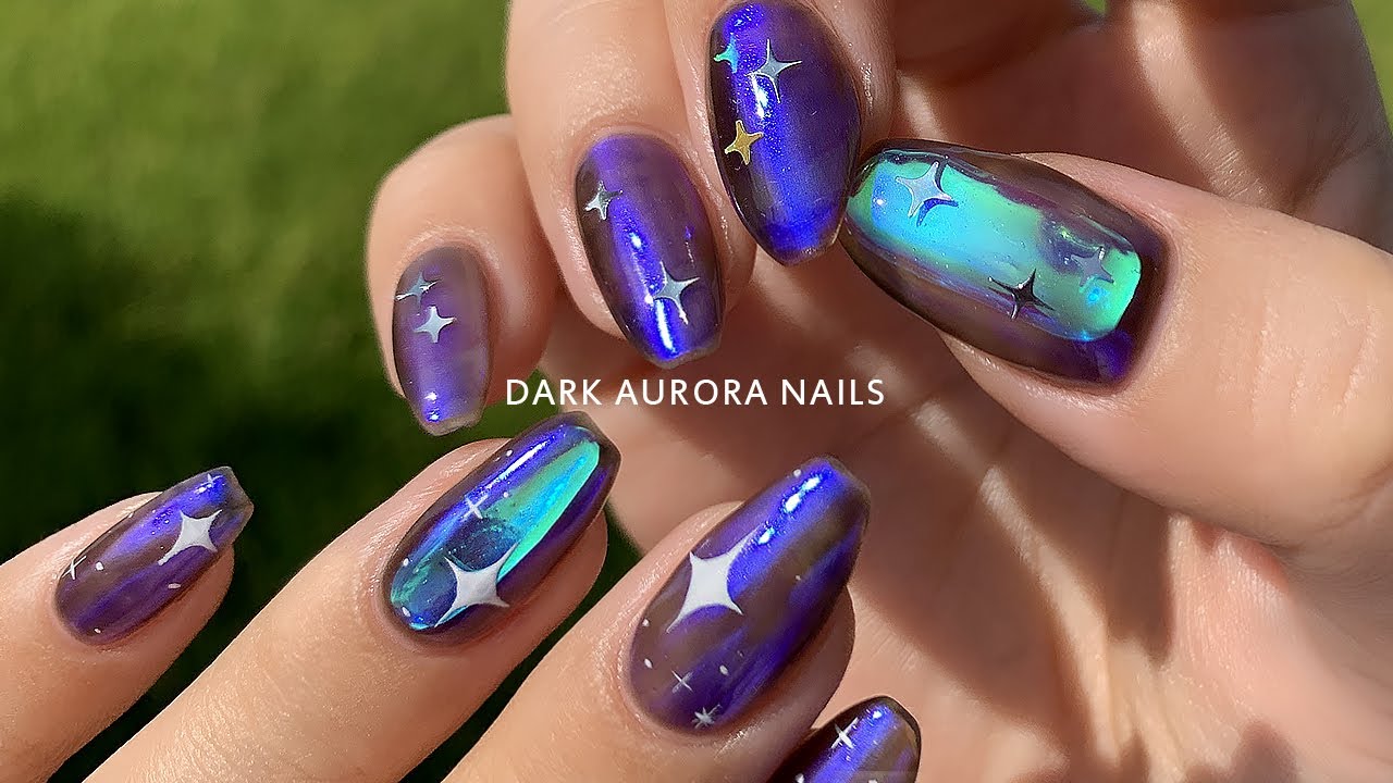 Aurora Glass Nails. Broken Glass. Nail Art. Mirror Design. Glass  Iridescent.aurora Nails. Glass Nails. Angel Paper. Holographic.slider Decal  - Etsy