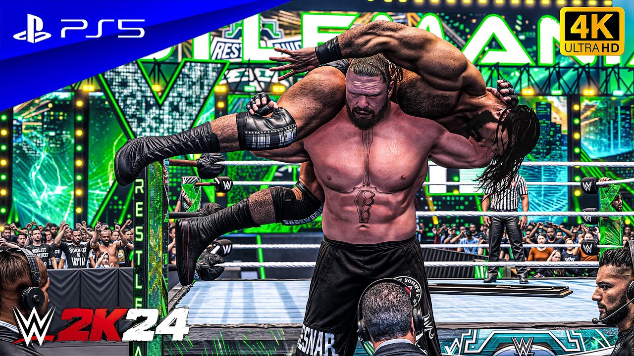 Brock Lesnar vs. Drew McIntyre | Wrestlemania 40 Extreme Rules | WWE 2K24 Gameplay | PS5™ [4K60]
