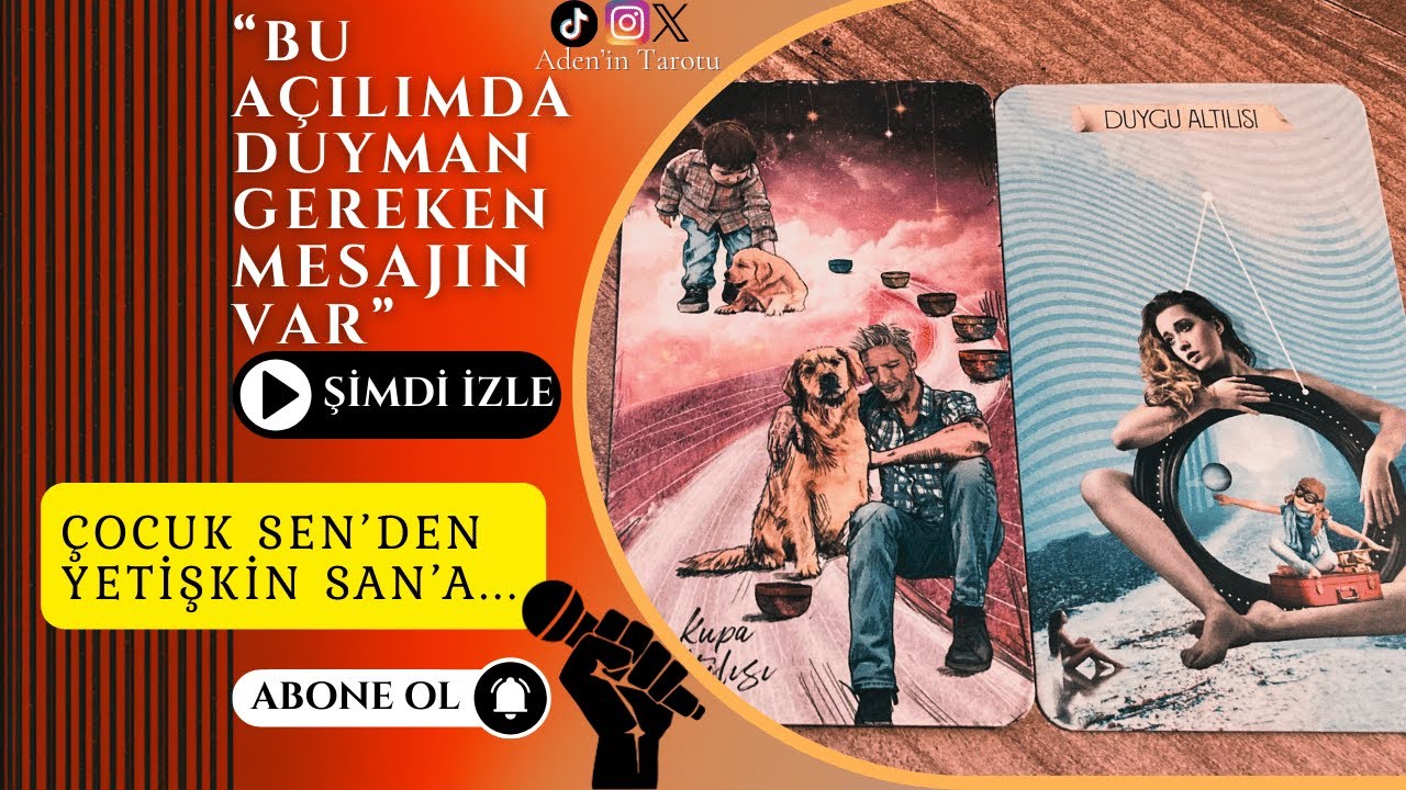 🎴Bu tarot açılımında alman gereken bir mesaj var.Bu kez konuşan kişi aklındaki değil, içindeki çocuk