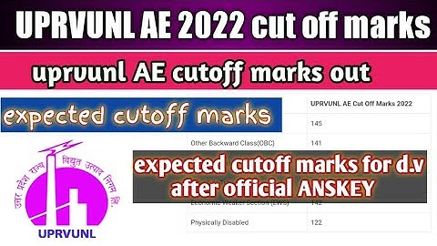 uprvunl AE 2022 cut off marks for d.v after ANSKEY//check uprvunl AE cut off marks and exam rank