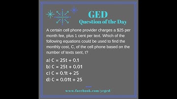 GED QOD: Writing Algebraic Equations 2