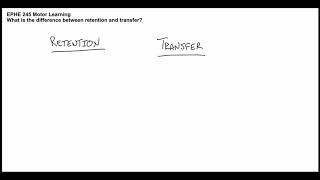 Retention and Transfer