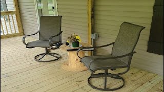 MFSTUDIO Outdoor Swivel Patio Dining Chairs Set of 2, High Back Breathable Textilene Patio Chairs Re