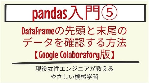 【4分で分かる】DataFrameの先頭と末尾のデータを確認する方法【Google Colaboratory版】_pandas入門 第5回