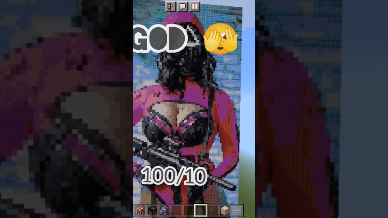 squid guard pixel art in "Minecraft" noobvsprovshackervsGod #shorts noob vs pro