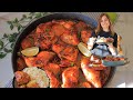 صينية الدجاج بالبطاطا مع صلصة البندورة Chicken With Potatoes And Tomatoes