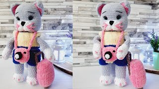 картинка: Вязаный котик крючком. Подробный МК. Часть 1