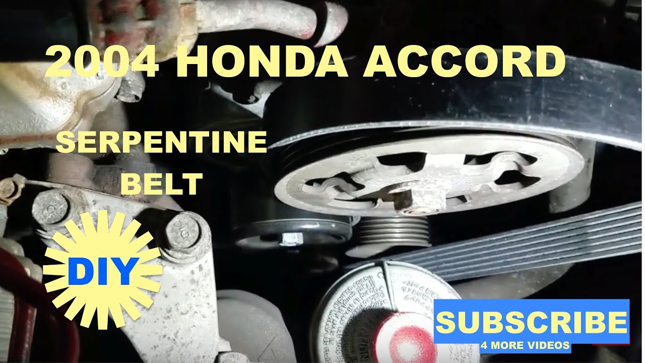 How to replace serpentine belt on 2004 Honda Accord 2.4L - YouTube