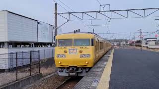 【117系100番台トップナンバー廃車】117系E‐07編成 快速サンライナー岡山行き 鴨方駅通過 #117系 #国鉄型車両 #サンライナー