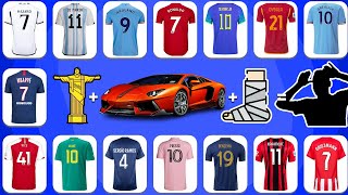 Guess the Car , Jersey, Emoji and Song of Famous Football Players|Ronaldo, Messi, Neymar, Haaland