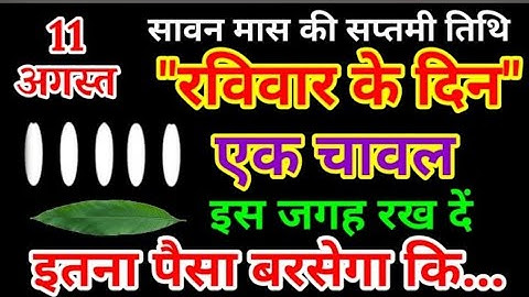 11 अगस्त रविवार सावन सप्तमी को 1 चावल दाने का उपाय जरूर करे // pradeep ji mishra