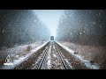 1 hour snowy train  windy night ambience to sleep relax or study to hygge cosy