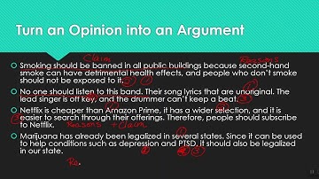 Lecture: Argument Parts 1 & 2: Claim and Reasons