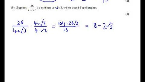 MathView Clip 3 - Surds.  Exam Questions
