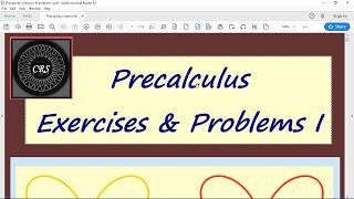 Pre Calculus problem set 1 video 12