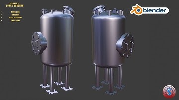 LEGS & LIFTING HOOKS ON CYLINDRICAL VESSEL 3D MODELLING & EEVEE RENDERING || BLENDER 2.9