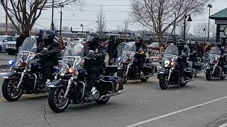 Fallen Officer Brian Elliott Funeral Procession. Full Escort.   Beech Grove, Indiana. 