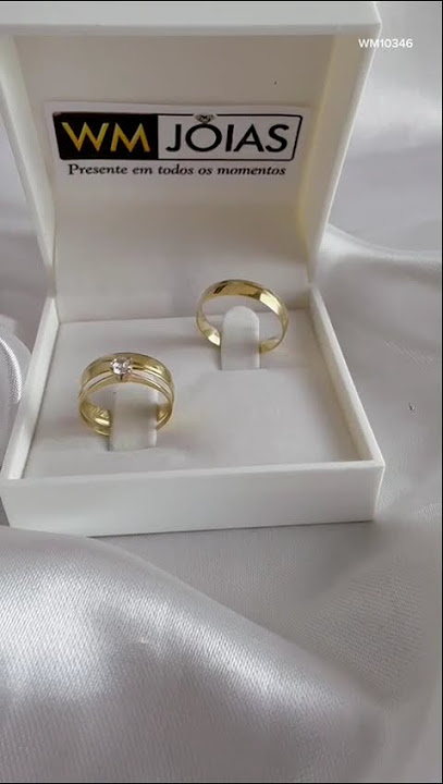 ✨ Alianças de Ouro e Anel Solitário 💍 #wmjoias #alianças #ouro #noivado #casamento #ideiascriativas