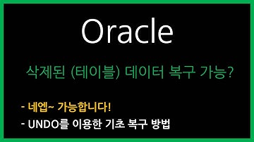 오라클 삭제된 데이터 간단하게 복구하기(UNDO)