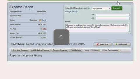 TriNet Expense Cloud - creating, submitting & recalling expense reports