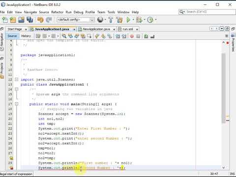 swapping two variables in java - YouTube